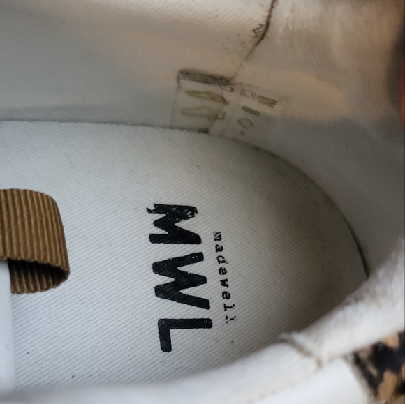 Madewell Kickoff Trainer Sneakers White, Black, Brown Calfhair 9.5 - Picture 6 of 14